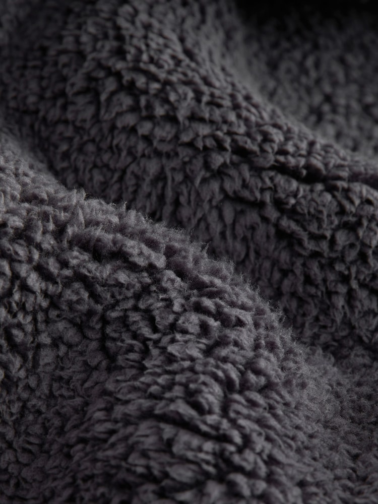 Slate Grey Borg Dressing Gown - Image 8 of 8