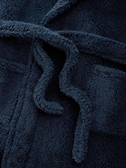 Navy Blue Borg Dressing Gown - Image 7 of 8