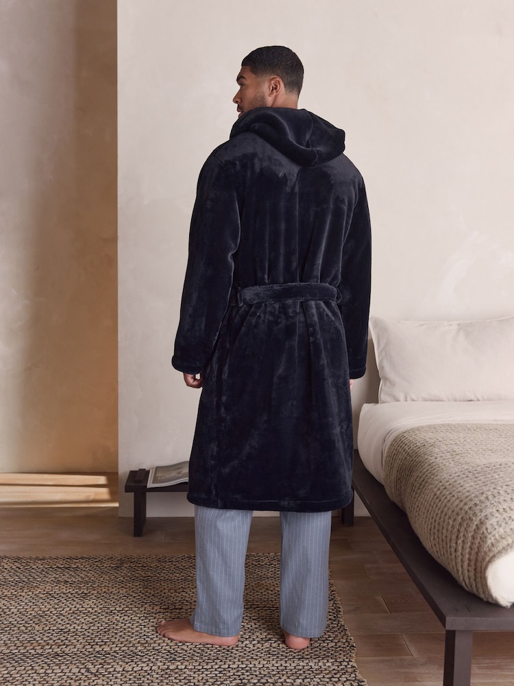 Black Fleece Dressing Gown - Image 2 of 8 Black Fleece Dressing Gown - Image 2 of 8
