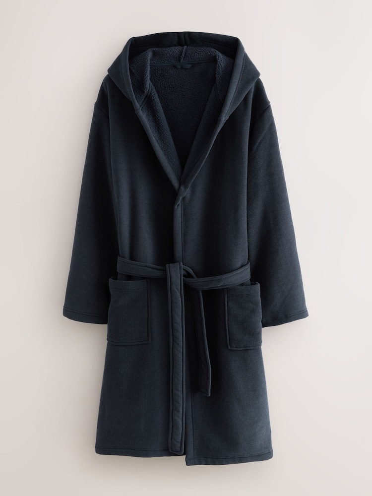 ladies navy dressing gown Women's Towelling Dressing Gown