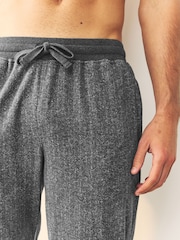Grey Herringbone Thermal Fleece Cuffed Check Pyjama Bottoms - Image 3 of 9