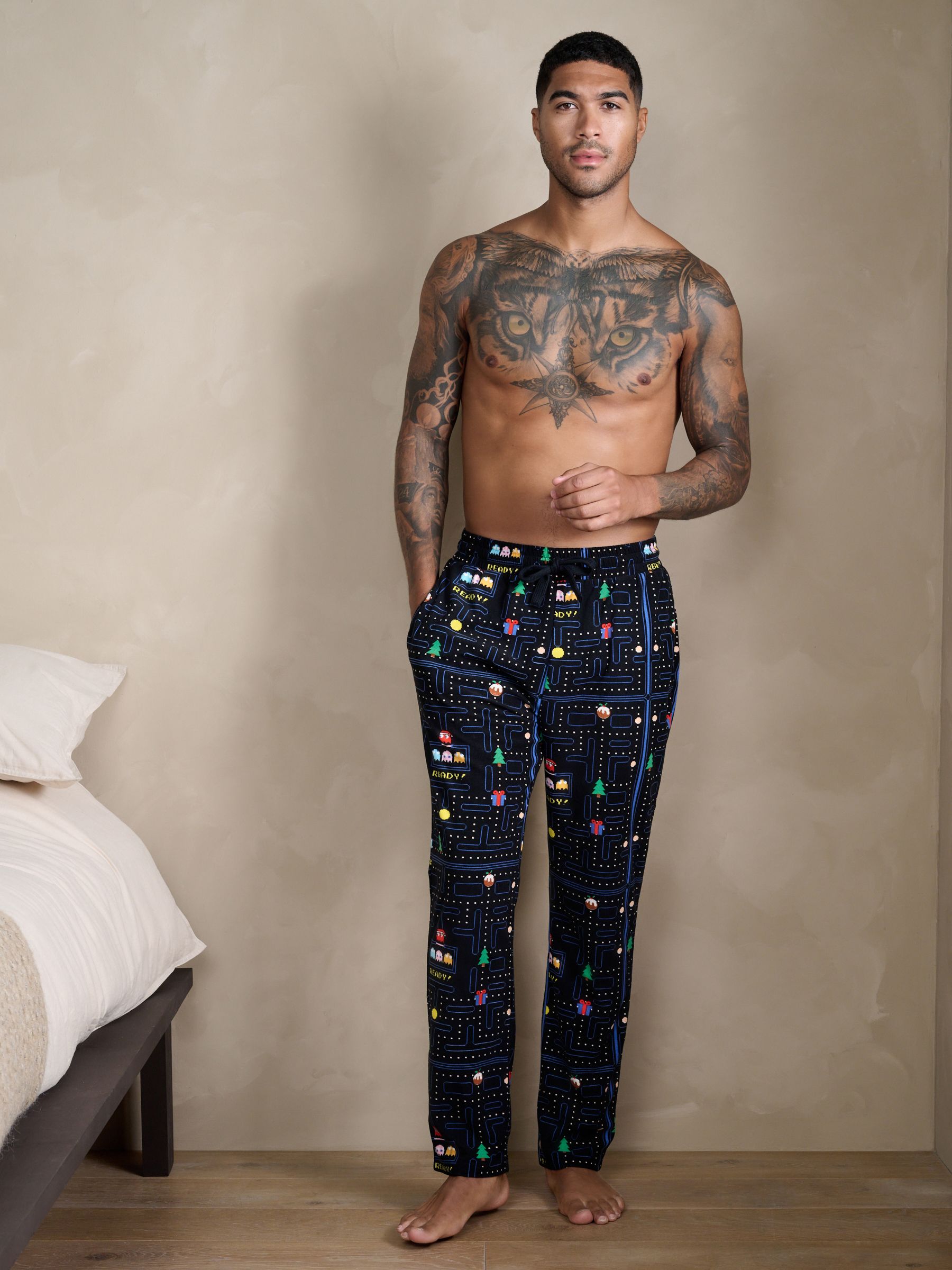 Buy Black Pac-Man Printed Pyjama Bottoms from the Next UK online shop