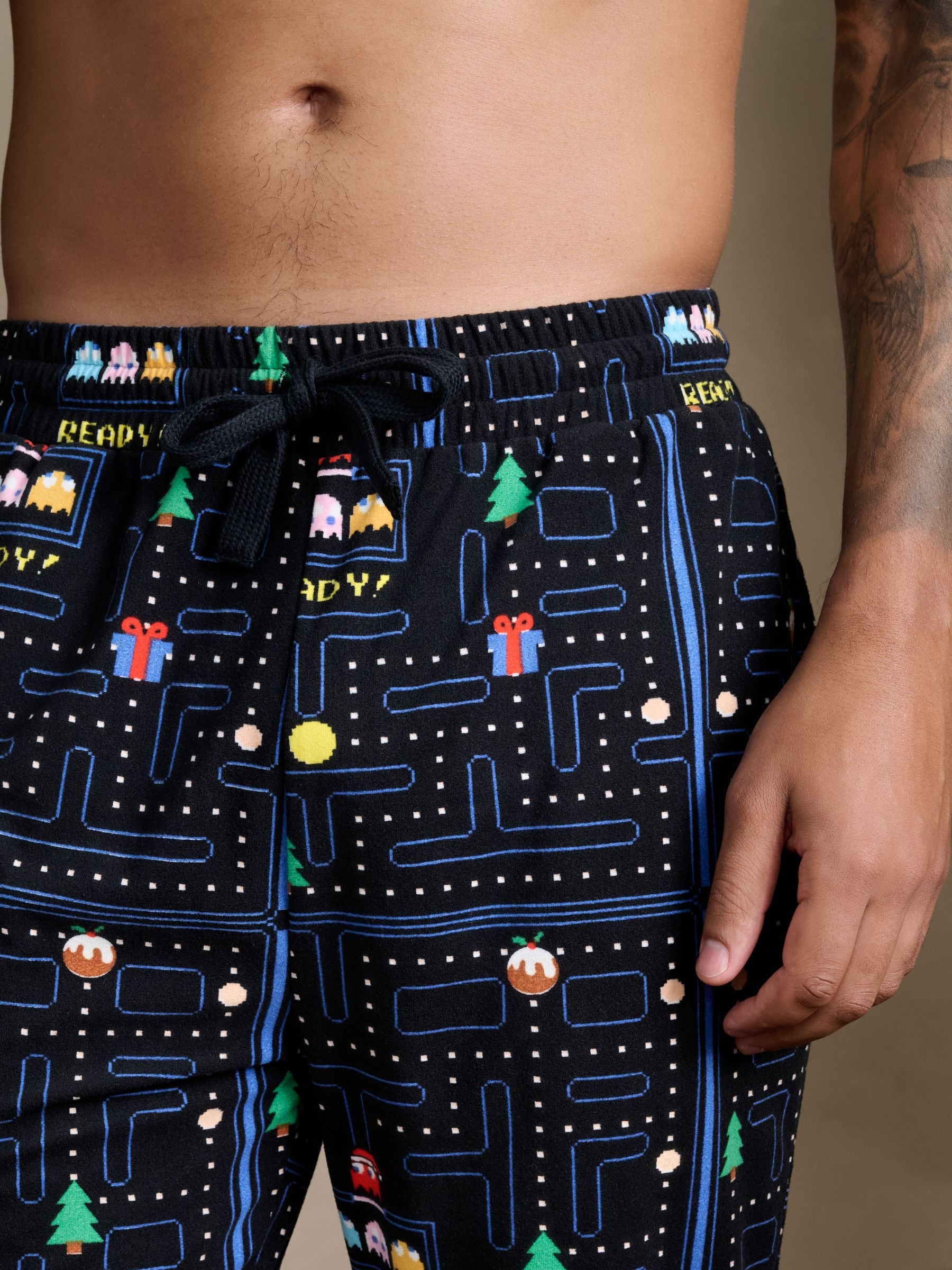 Buy Black Pac-Man Printed Pyjama Bottoms from the Next UK online shop