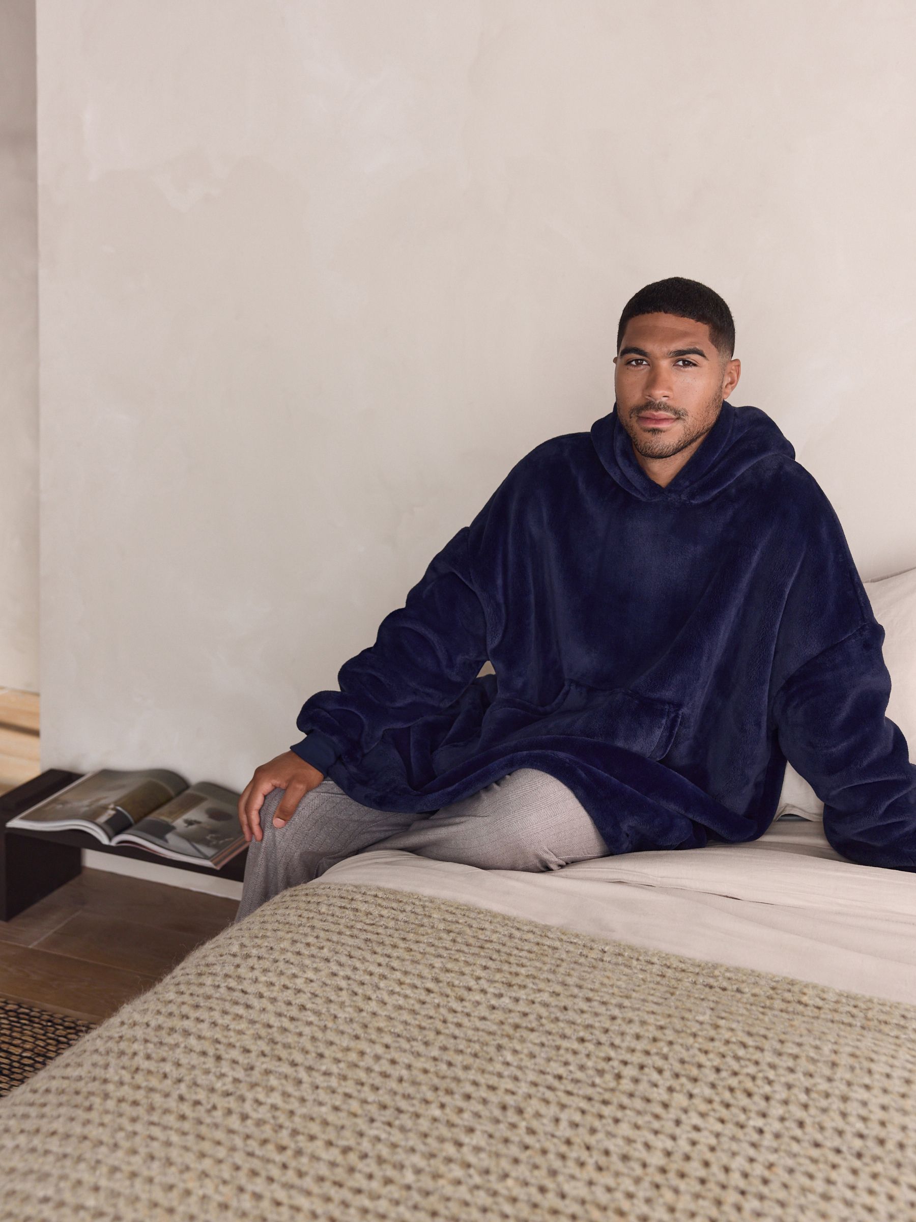 Buy Navy Blue Oversized Hoodie from Next USA