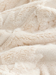 Ecru Patterned Borg Overhead Hoodie - Image 8 of 8