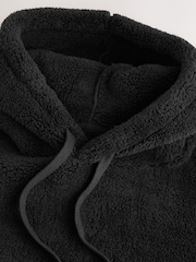 Black Chamonix Pattern Borg Overhead Hoodie - Image 9 of 10