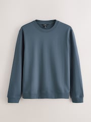 Petrol Blue Lightweight Crew Neck Sweatshirt - Image 1 of 3