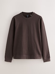 Schokoladenbraun - Leichtes Sweatshirt mit Rundhalsausschnitt​​​​​​​ - Bild 9 von 11