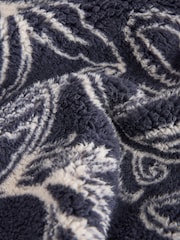 Navy Paisley Borg Overhead Hoodie - Image 9 of 9