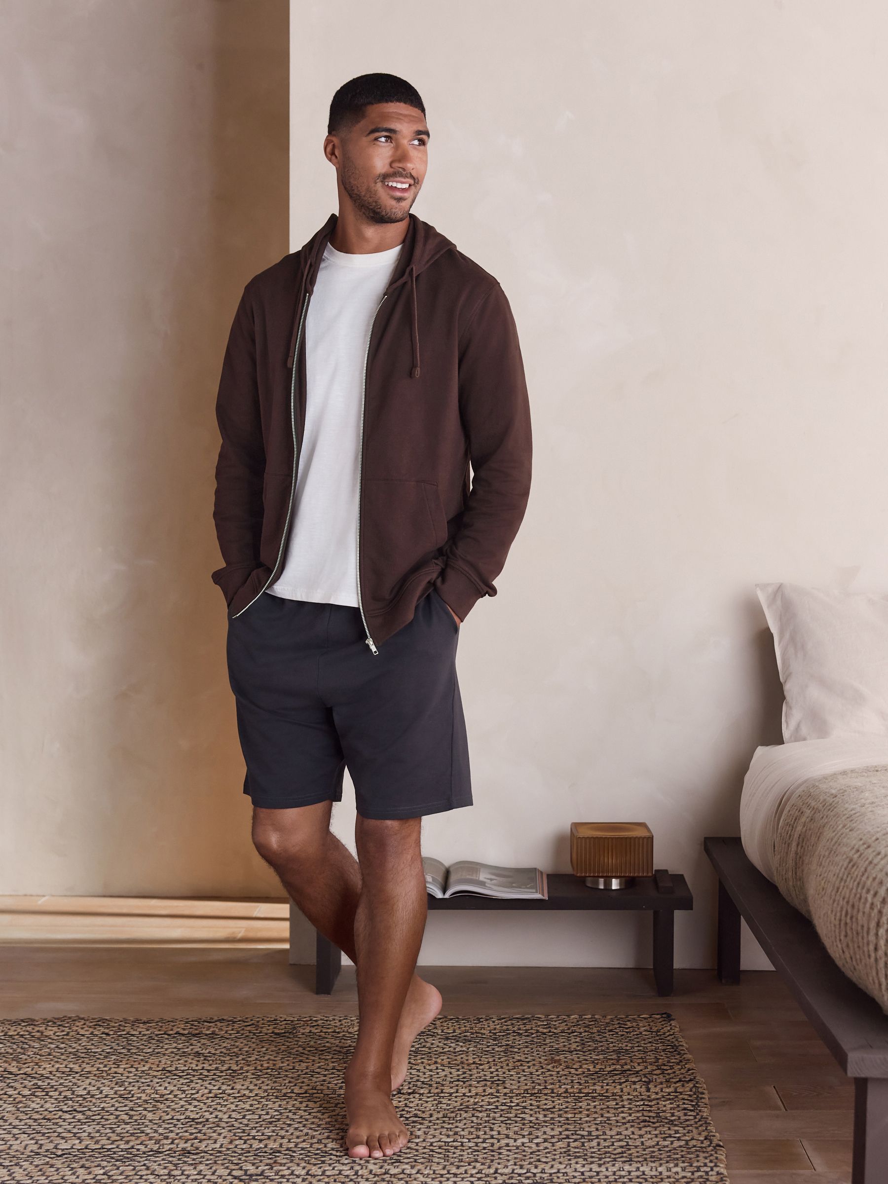 Buy Chocolate Brown Lightweight Zip Up Hoodie from Next USA