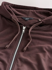 Schokoladenbraun - Leichter Hoodie mit Reißverschluss - Bild 7 von 8