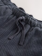 Slate Grey Borg Fleece Rib Textured Joggers - Image 2 of 4