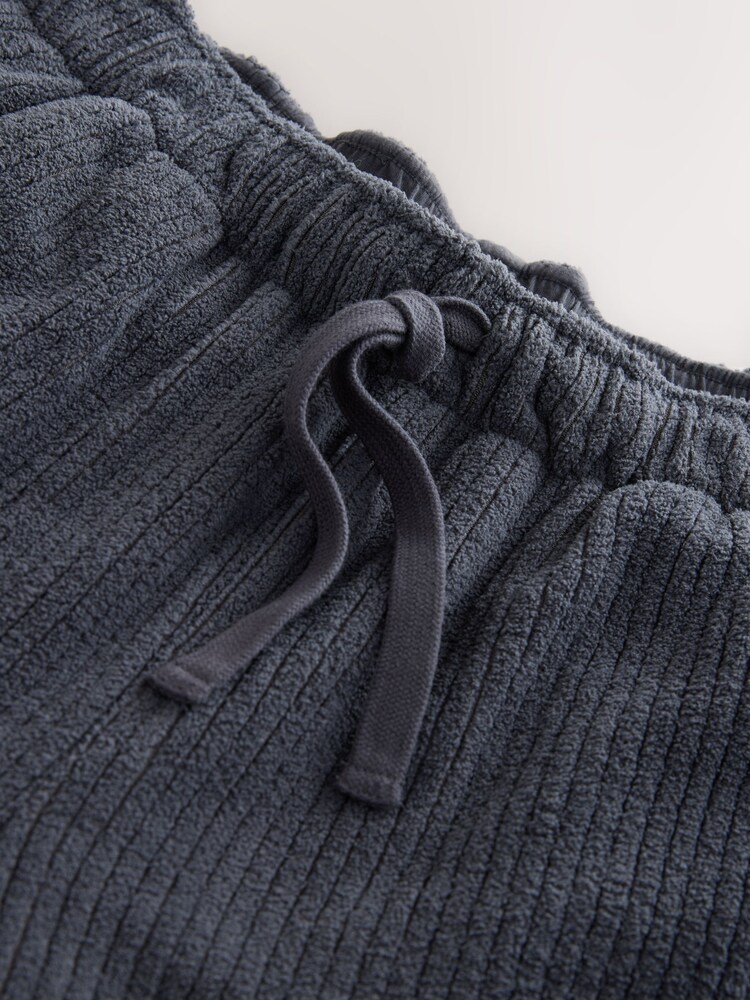 Slate Grey Borg Fleece Rib Textured Joggers - Image 2 of 4