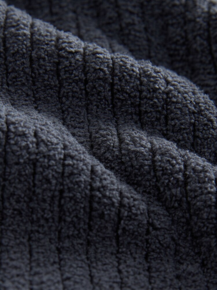 Slate Grey Borg Fleece Rib Textured Joggers - Image 4 of 4