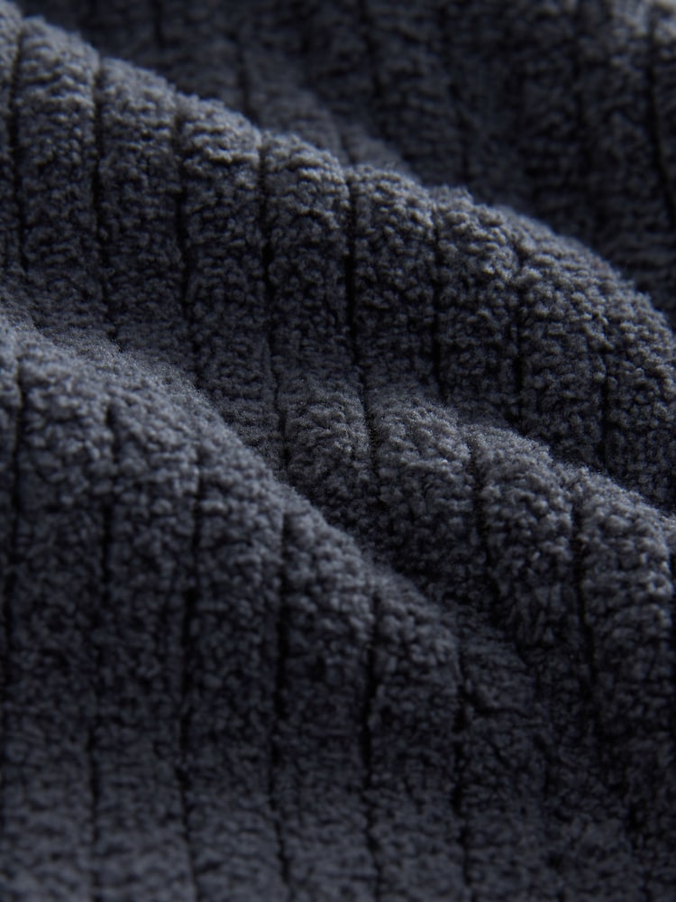 Slate Grey Borg Fleece Rib Textured Joggers - Image 4 of 4 Slate Grey Borg Fleece Rib Textured Joggers - Image 4 of 4