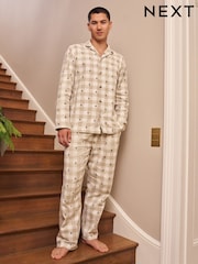Neutral Check Matching Family Christmas Button Through Pyjamas Set - Image 6 of 11