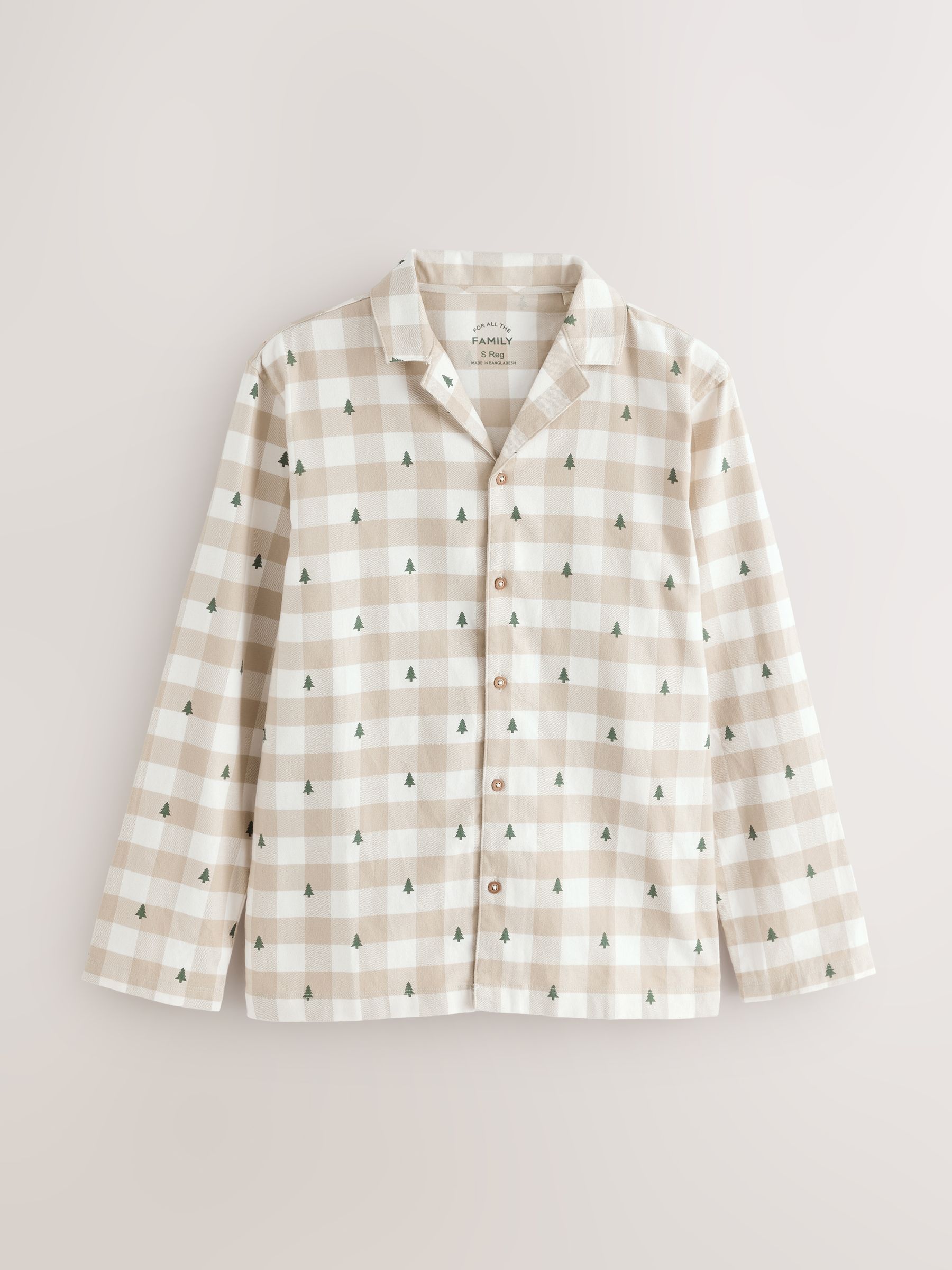 Buy Neutral Check Matching Family Christmas Button Through Pyjamas from ...
