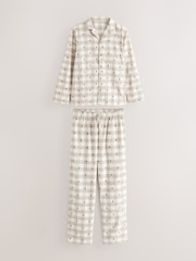 Neutral Check Matching Family Christmas Button Through Pyjamas Set - Image 7 of 11