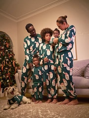 Green Santa Matching Family Christmas Cosy Long Sleeve Pyjamas - Image 2 of 10