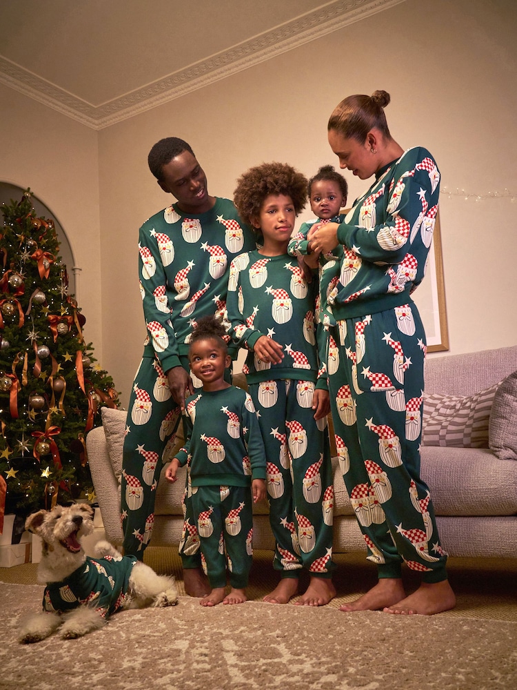 Green Santa Matching Family Christmas Cosy Long Sleeve Pyjamas - Image 2 of 10 Green Santa Matching Family Christmas Cosy Long Sleeve Pyjamas - Image 2 of 10