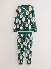 Green Santa Matching Family Christmas Cosy Long Sleeve Pyjamas - Image 6 of 10