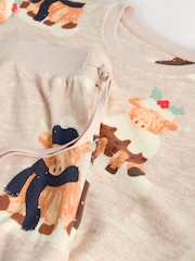 Oatmeal Hamish The Highland Cow Matching Family Christmas Cosy Long Sleeve Pyjamas - Image 11 of 11