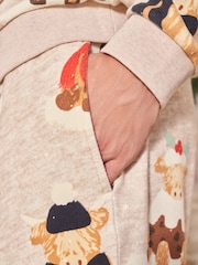 Oatmeal Hamish The Highland Cow Matching Family Christmas Cosy Long Sleeve Pyjamas - Image 5 of 11