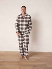 Red/White Check Matching Family Christmas Button Through Pyjamas Set - Image 1 of 4