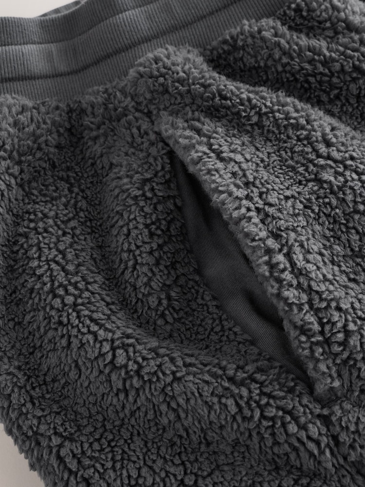Slate Grey Borg Fleece Cuffed Joggers - Image 2 of 2