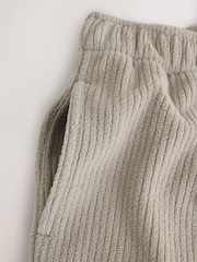 Neutral Stone Borg Fleece Rib Textured Joggers - Image 4 of 4
