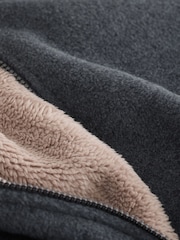Slate Grey Brushed Borg Fleece Lined Hoodie - Image 5 of 7