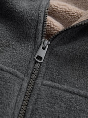 Slate Grey Brushed Borg Fleece Lined Hoodie - Image 6 of 7
