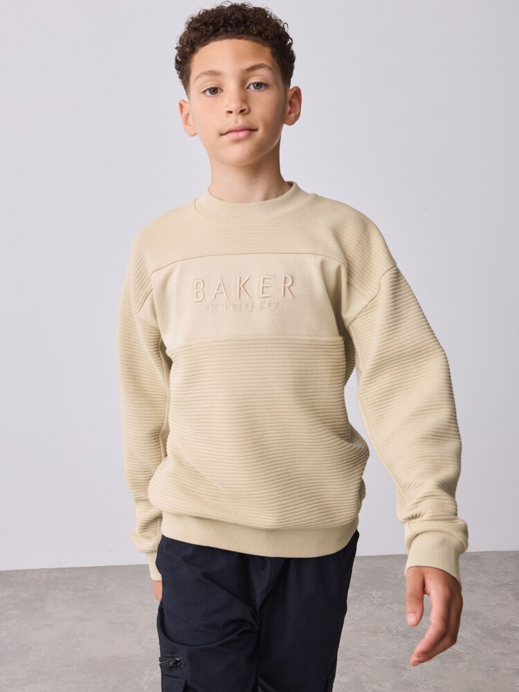 Baker by Ted Baker Stone Textured Sweatshirt - Image 1 of 12