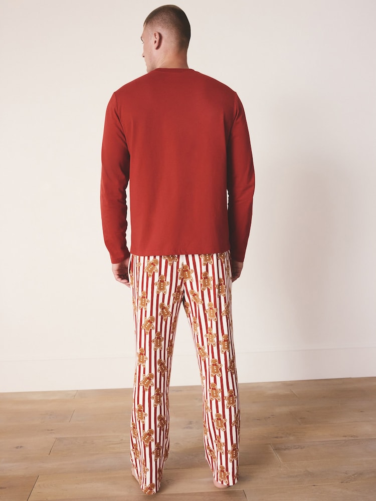 Red Gingerbread Matching Family Christmas Cosy Long Sleeve Pyjamas - Image 2 of 10 Red Gingerbread Matching Family Christmas Cosy Long Sleeve Pyjamas - Image 2 of 10
