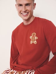 Red Gingerbread Matching Family Christmas Cosy Long Sleeve Pyjamas - Image 4 of 10