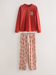 Red Gingerbread Matching Family Christmas Cosy Long Sleeve Pyjamas - Image 6 of 10