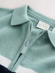 Baker by Ted Baker Green Knitted Colourblock Polo Shirt - Imagen 4 de 5