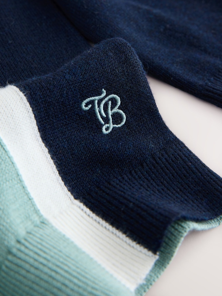 Baker by Ted Baker Green Knitted Colourblock Polo Shirt - Imagen 5 de 5