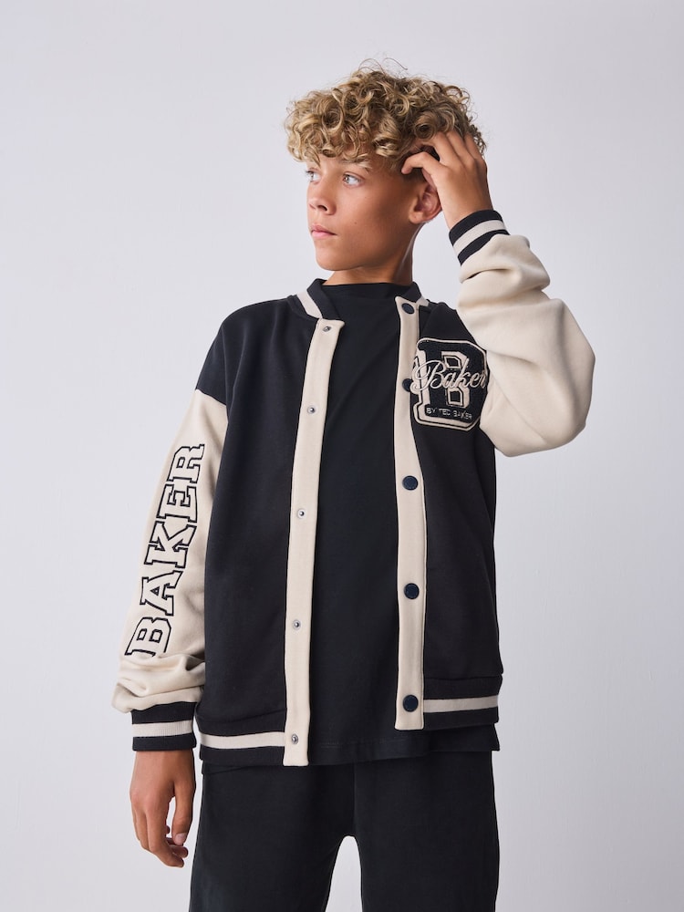 Baker by Ted Baker Varsity Black Bomber Jacket - Image 2 of 11