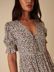 Nobodys Child Green Lia Ditsy Floral Tiered Midi Dress - Image 5 of 5
