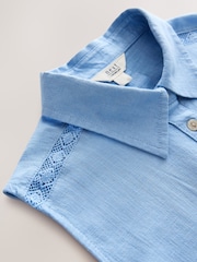Light Blue Sleeveless Shirt With Linen - Image 6 of 7