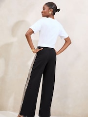 Lipsy Black Printed Side Stripe Trousers - Image 3 of 4