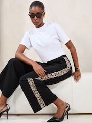 Lipsy Black Printed Side Stripe Trousers - Image 4 of 4