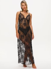 Ann Summers Black Enlightening Maxi Chemise - Image 1 of 4