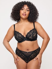 Ann Summers Black DD+ Non Pad Plunge 2 Pack Sexy Lace Underwired Bra - Image 3 of 5