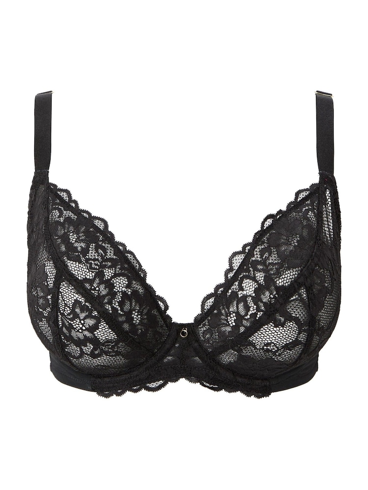 Ann Summers Black DD+ Non Pad Plunge 2 Pack Sexy Lace Underwired Bra - Image 5 of 5