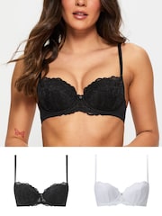 Negro y blanco - Ann Summers 2 Pack Sexy Lace Underwired Bra - Imagen 1 de 6