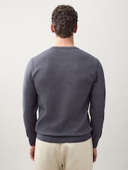 Charcoal Grey Regular Fit Soft Touch V-Neck Sweater - Image 4 of 7