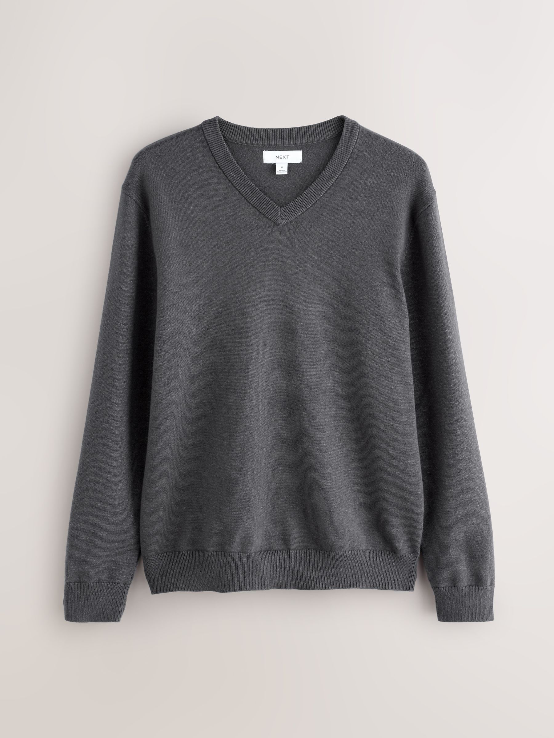 Buy Charcoal Grey Regular Fit Soft Touch V-Neck Sweater from Next USA