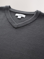 Charcoal Grey Regular Fit Soft Touch V-Neck Sweater - Image 7 of 7